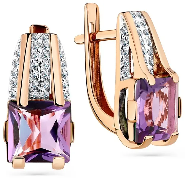 Серьги Magic Stones 02-3-370-0201-011 вес 4.97 г золото, аметист купить,337960