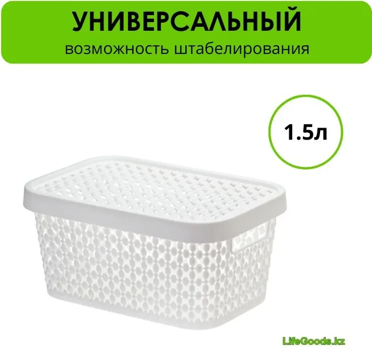 LifeGoods.kz коробка универсальная 19x13x9 см, пластик купить,NaN