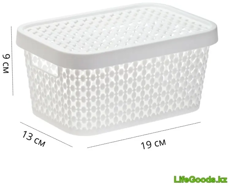 LifeGoods.kz коробка универсальная 19x13x9 см, пластик купить,NaN