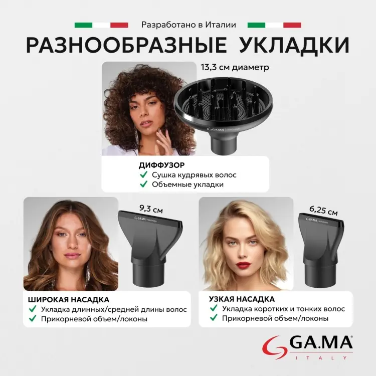 GA.MA IQ Perfetto фен черный купить,NaN