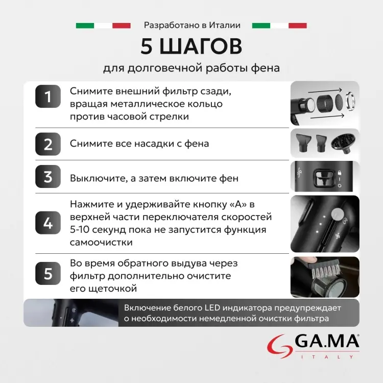 GA.MA IQ Perfetto фен черный купить,NaN