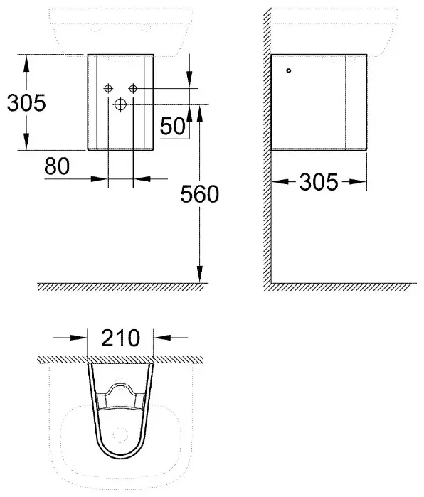 Пьедестал Grohe Euro Ceramic 39325000 56x20x30.5 см овальная