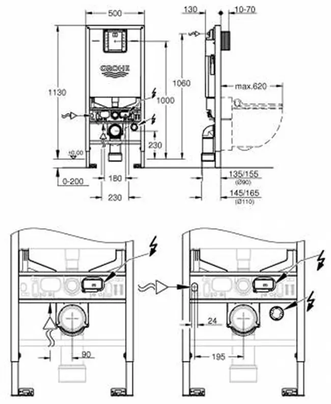 Grohe рамная инсталляция 39598000