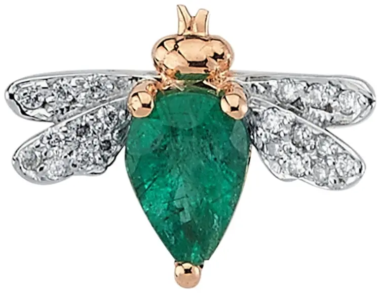 Моносерьга Bee Goddess PTKSTZPGKP вес 0.78 г золото, бриллиант, изумруд купить,NaN