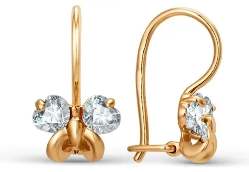 Серьги Династия 002385-1100 вес 1.95 г золото, фианит купить,132600