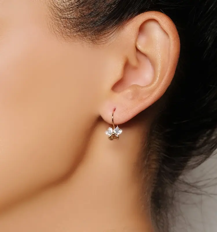 Серьги Династия 002385-1100 вес 1.95 г золото, фианит купить,132600