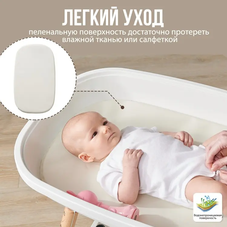 Пеленальный столик Fiorellino ЦБ-00011219, 79x51 см, белый, бежевый