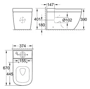 Grohe чаша унитаза Euro Ceramic 39330000, санфарфор