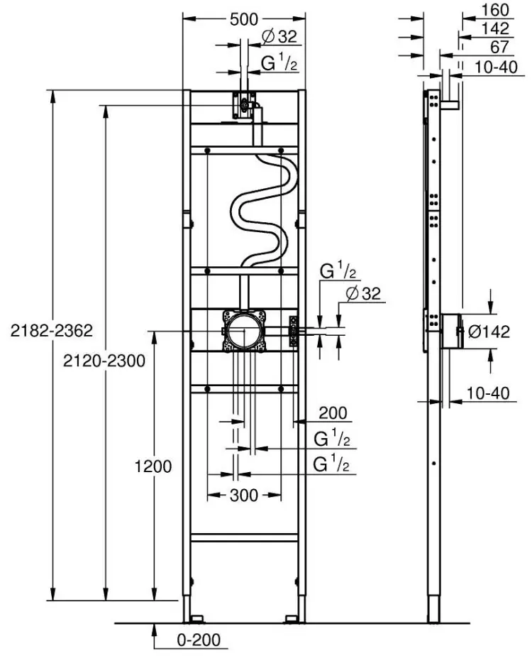 Grohe рамная инсталляция 1039939990