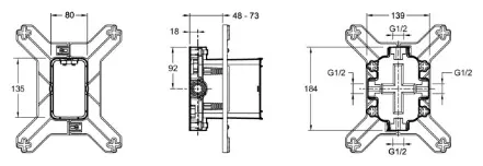 Jacob Delafon скрытая часть смесителя для раковины White House Jacob Delafon Modulo 98699D-NF купить,NaN