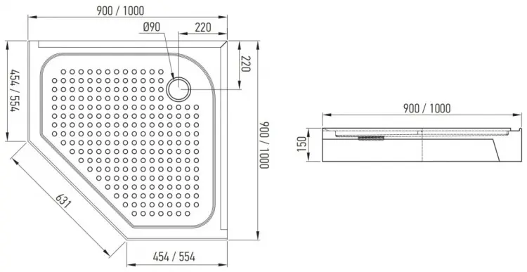 Душевой поддон IVA White House IVA TAP90 900900150 90x90 низкий купить,NaN