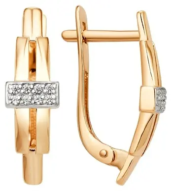 Серьги Династия 005232-1102 вес 2.72 г золото, фианит купить,184960