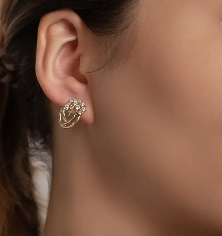 Серьги РусГолдАрт 2417107511 вес 3.94 г золото, фианит купить,267920