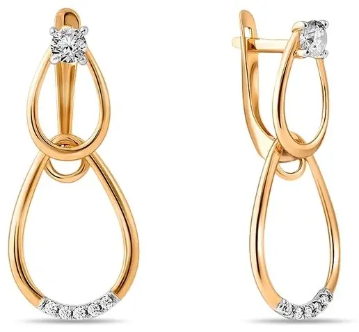 Серьги Санис 01-215600 вес 2.77 г золото, фианит купить,180050