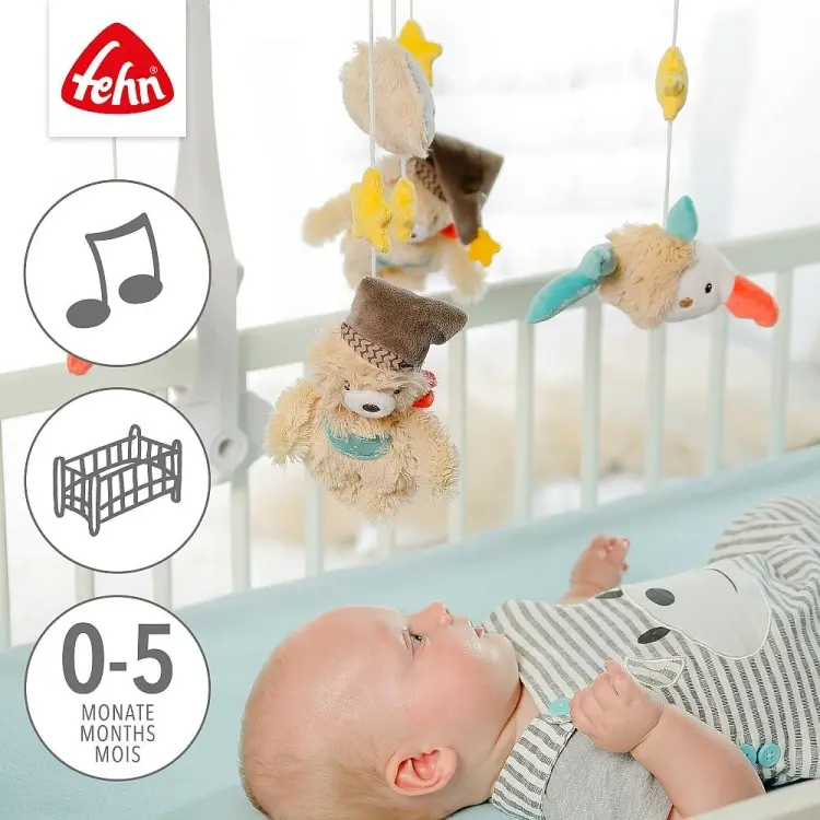Игрушка-подвеска Fehn Музыкальный мобиль Мишка Бруно купить,NaN