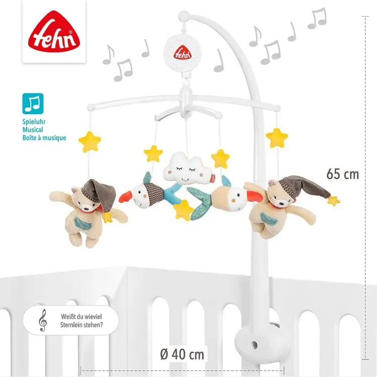 Игрушка-подвеска Fehn Музыкальный мобиль Мишка Бруно купить,NaN