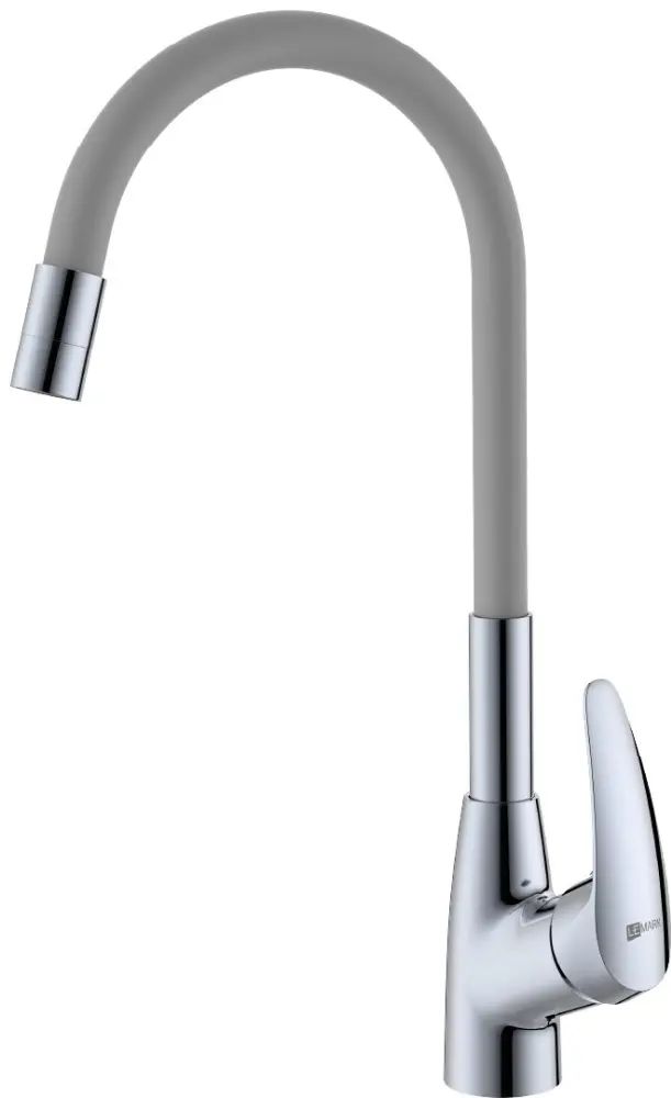 Смеситель с гибким изливом Lemark LM0415C, латунь, цвет серый, серебристый купить,34090