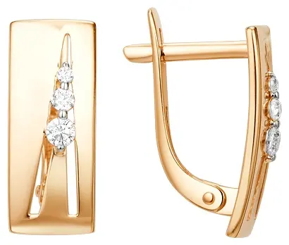 Серьги Династия 010902-1102 вес 2.68 г золото, фианит купить,182240