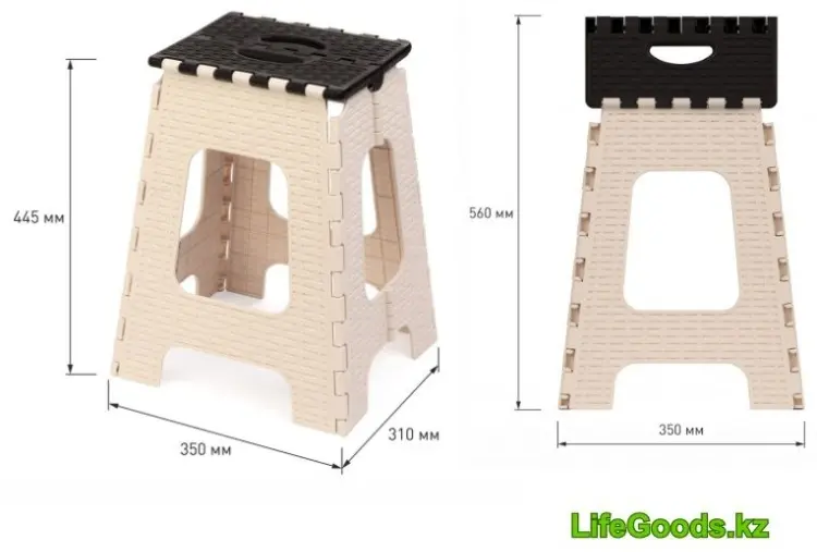 Табурет LifeGoods.kz LG10771, 44.5x31x35 см, коричневый, бежевый купить,NaN