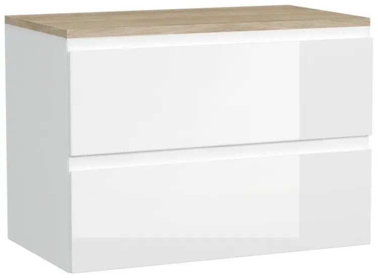 Cersanit SZ-MOD80-BL/Wh , 79.4x44.7x55.1 см, ЛДСП, МДФ, белый, коричневый купить,NaN