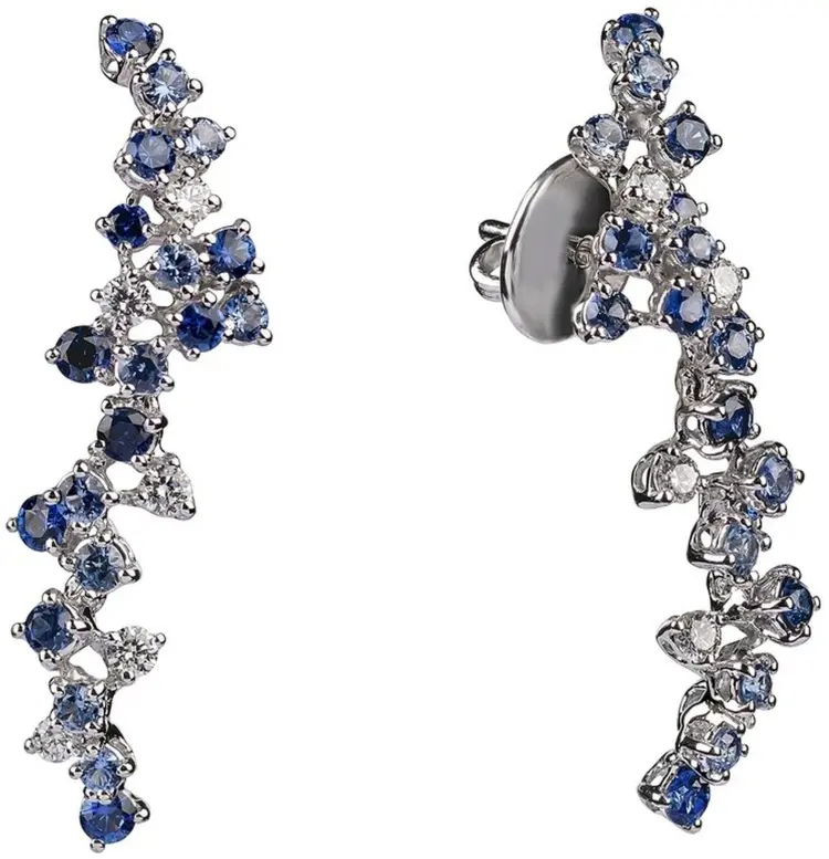 Серьги Damiani 20087901 вес 6.28 г золото, бриллиант, сапфир купить,NaN