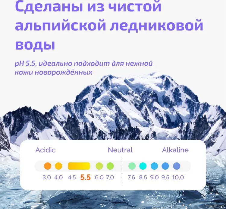 Детские влажные салфетки Hoppi Glacier water wipes 80 шт купить,NaN