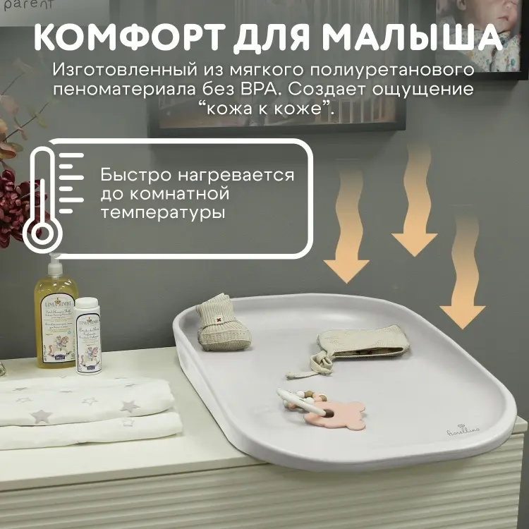 Инновационный матрасик пеленальный Fiorellino Light grey P179-2 купить,44999