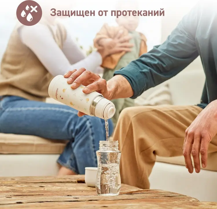 Термос Miniland 89572 350 мл, металл, белый купить,NaN