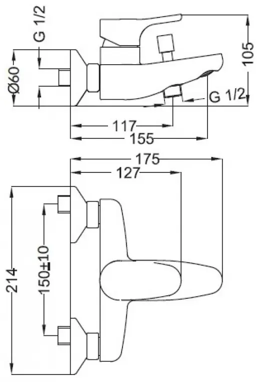Смеситель для ванны Teorema 8L150110391, однозахватный купить,NaN