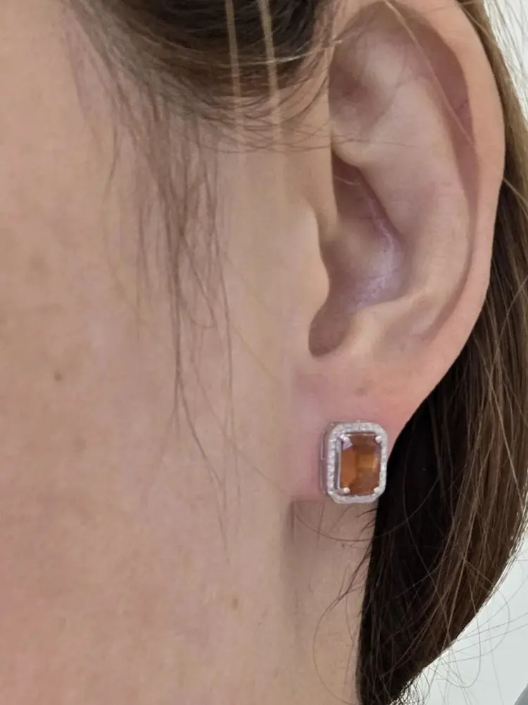 Серьги Deimantas 122977237 вес 3.56 г серебро, бриллиант, кианит купить,NaN