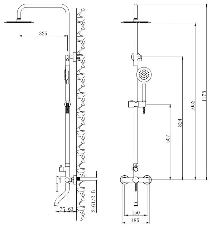 VODA душевой набор (гарнитур) Vessel Gold VST3000G, абс-пластик купить,NaN
