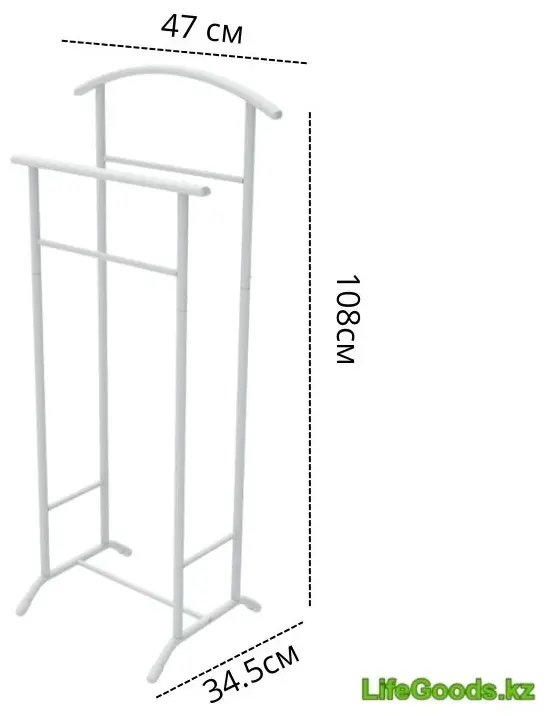 Вешалка стойка LifeGoods.kz LG51470, 34.5x108 см, белый купить,NaN