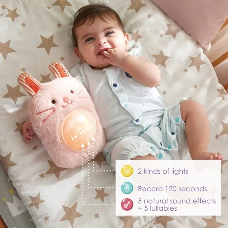 Подушка-игрушка Hape Зайчик, высота 1 см, розовый купить,NaN
