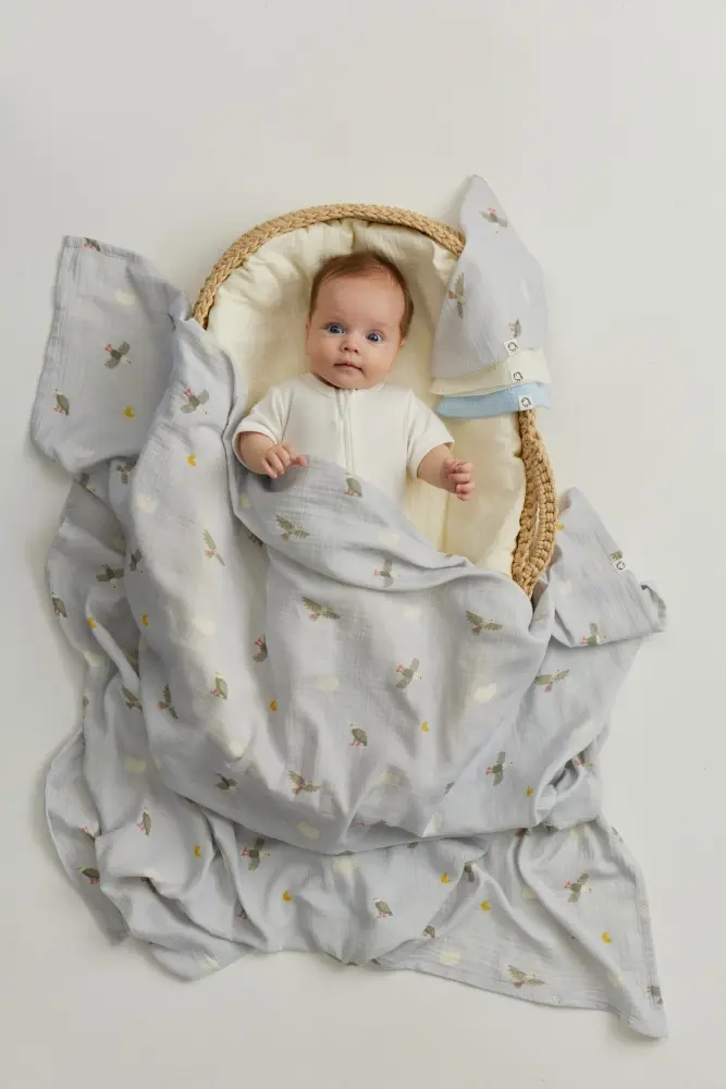 Пеленка текстильная BUBA KIDS Горный орёл/ сливочный, 2 шт, 75x115 см купить,NaN