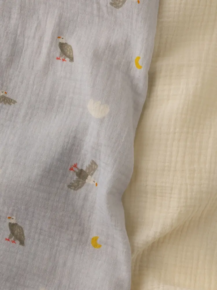 Пеленка текстильная BUBA KIDS Горный орёл/ сливочный, 2 шт, 75x115 см купить,NaN