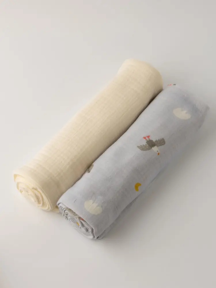 Пеленка текстильная BUBA KIDS Горный орёл/ сливочный, 2 шт, 75x115 см купить,NaN