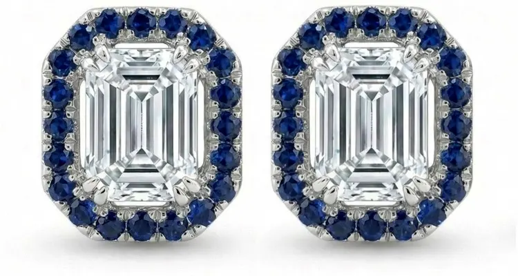 Серьги Constella AM25874EBD4WP вес 3.98 г золото, бриллиант, сапфир купить,NaN