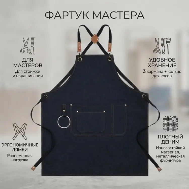 Фартук синий, черный купить,NaN