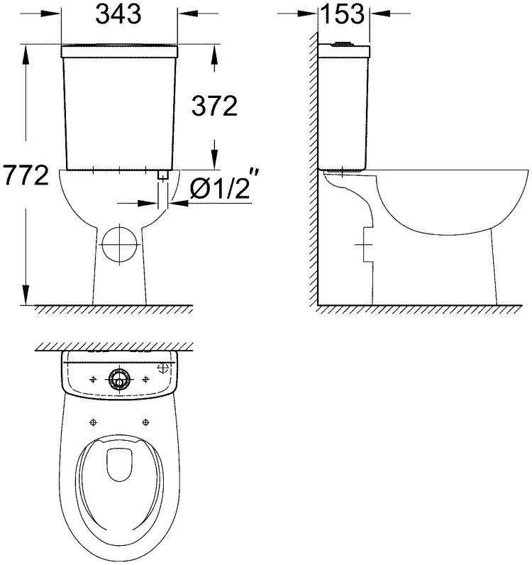 Бачок для унитаза Grohe санфарфор 6 л, 39436000 купить,NaN