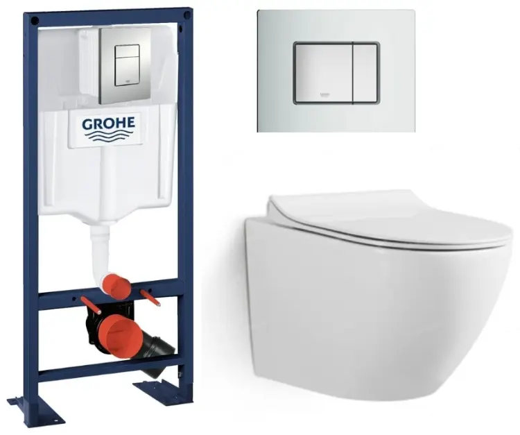 Grossman унитаз с инсталляцией Grohe Rapid SL, санфаянс купить,NaN