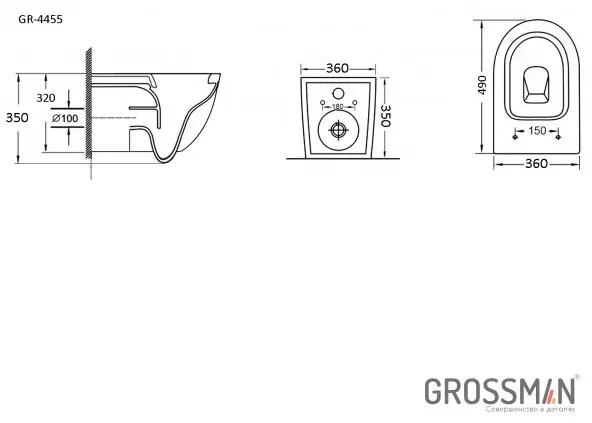 Grossman унитаз с инсталляцией Grohe Rapid SL, санфаянс купить,NaN