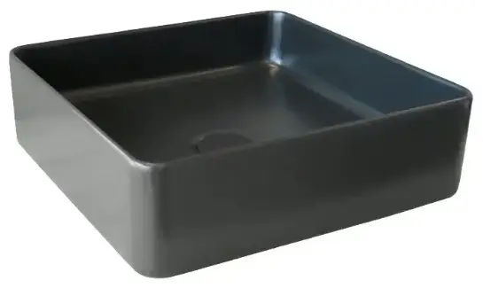 Раковина SSWW CL3337 matte black накладная квадратная 55х38.5 см, фаянс купить,NaN