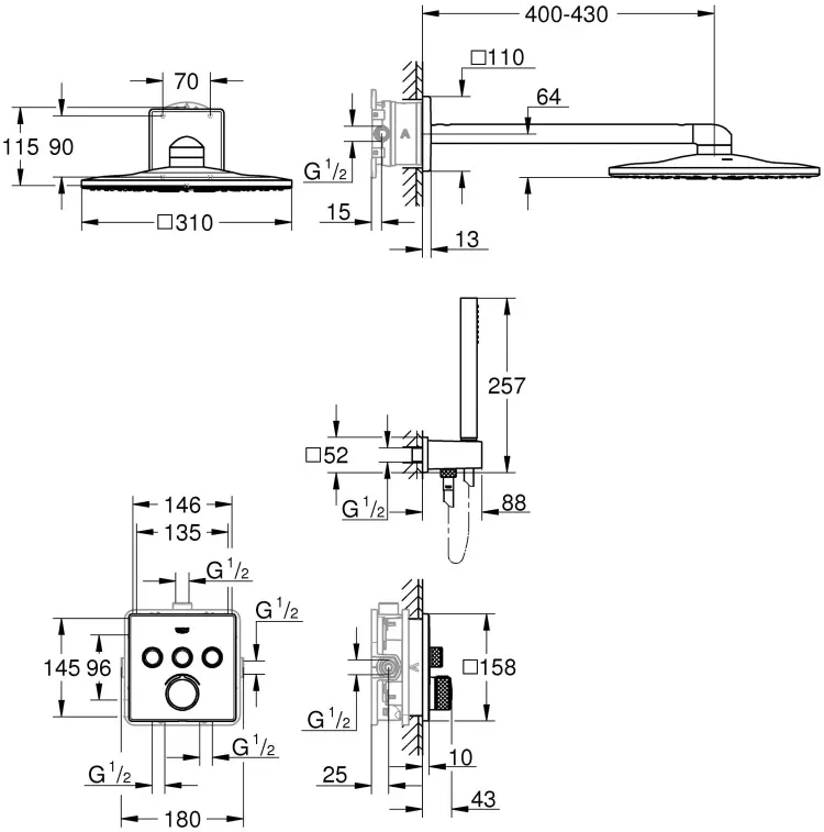 Grohe душевая стойка 34712000 купить,NaN