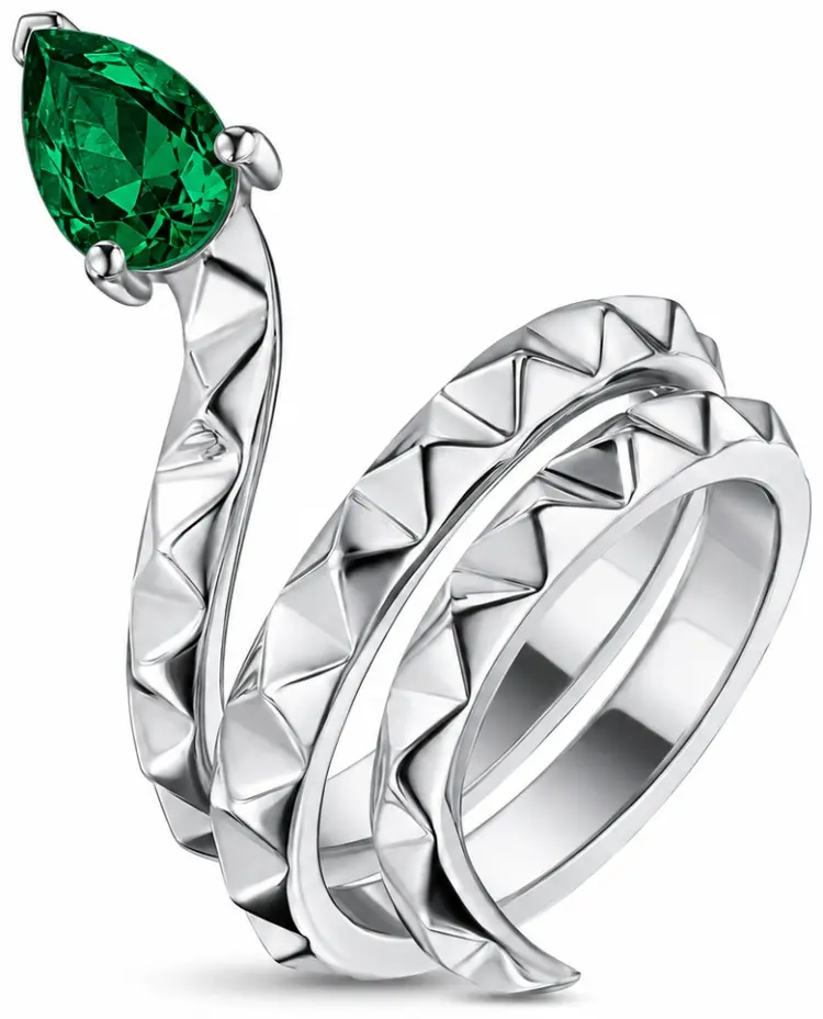 Кольцо Geoma Jewelry 27001 размер 15 вес 3.21 г серебро, наноизумруд купить,100000