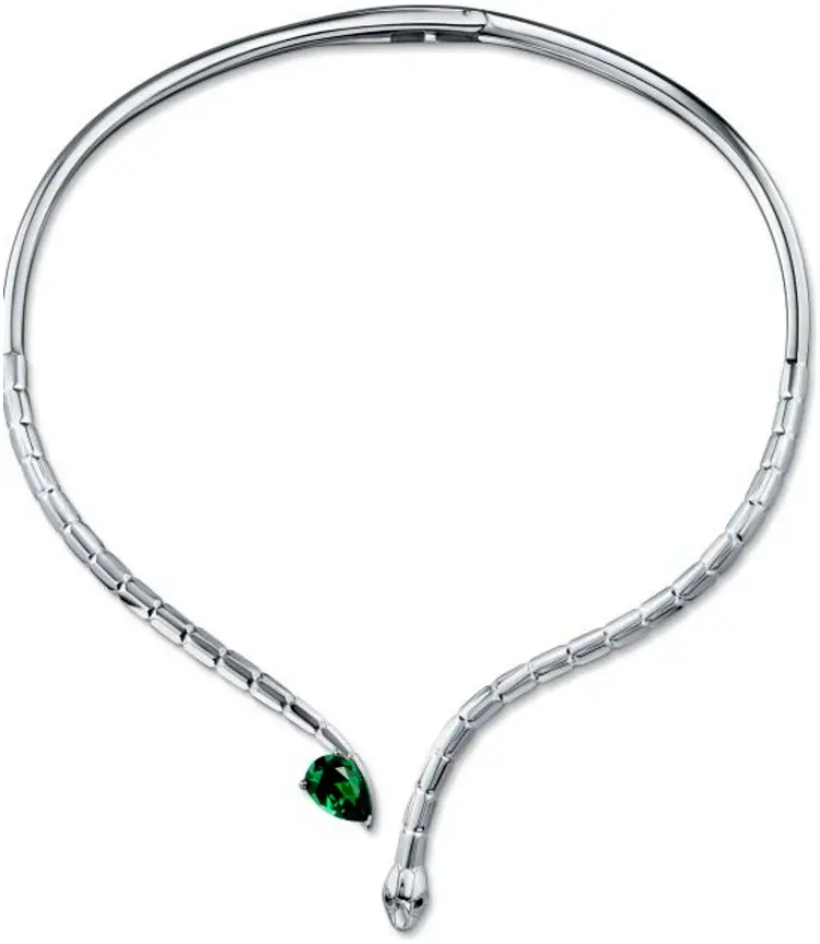 Колье Geoma Jewelry 2065 G длина 40 см вес 44.6 г серебро, наноизумруд купить,NaN
