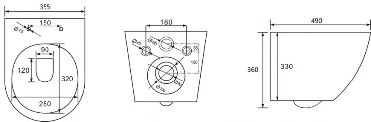 Abber унитаз с инсталляцией AC1100-AC0105-AC0121, керамика