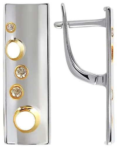 Серьги КРИСТАЛЛ NM68900226773 вес 3.56 г золото, фианит купить,242080