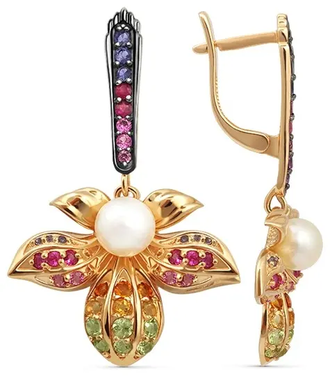 Серьги КРИСТАЛЛ NH25700226773 вес 7.95 г золото, жемчуг купить,540600