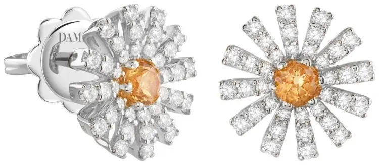 Серьги Damiani 20114974 вес 2.4 г золото, бриллиант, сапфир купить,NaN