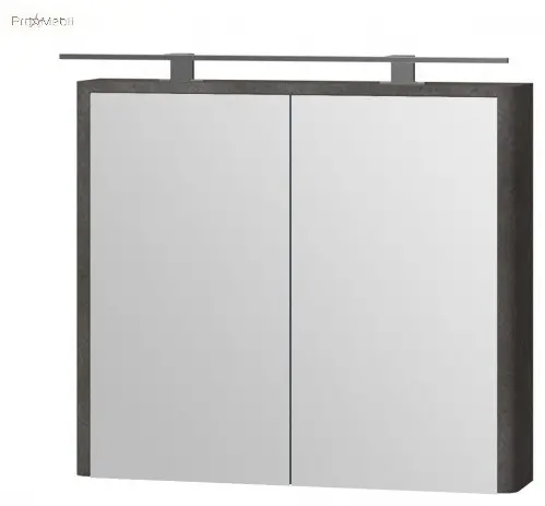 Шкаф зеркальный навесной Ювента LvrMC-80, 80x16x70 см, черный купить,NaN